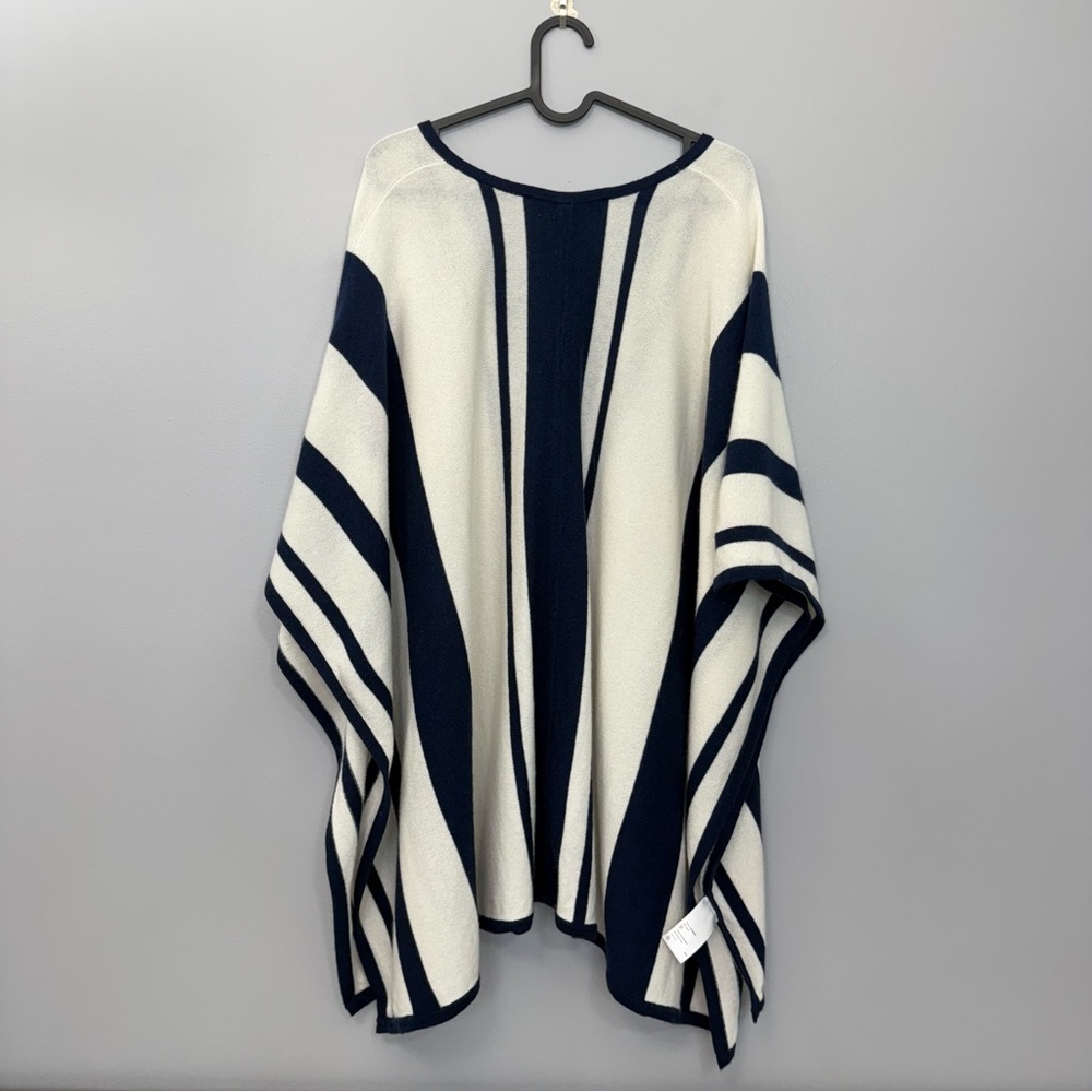 TOMMY BAHAMA Island 100% Cashmere Stripe Poncho sz One Size - Picture 6 of 13
